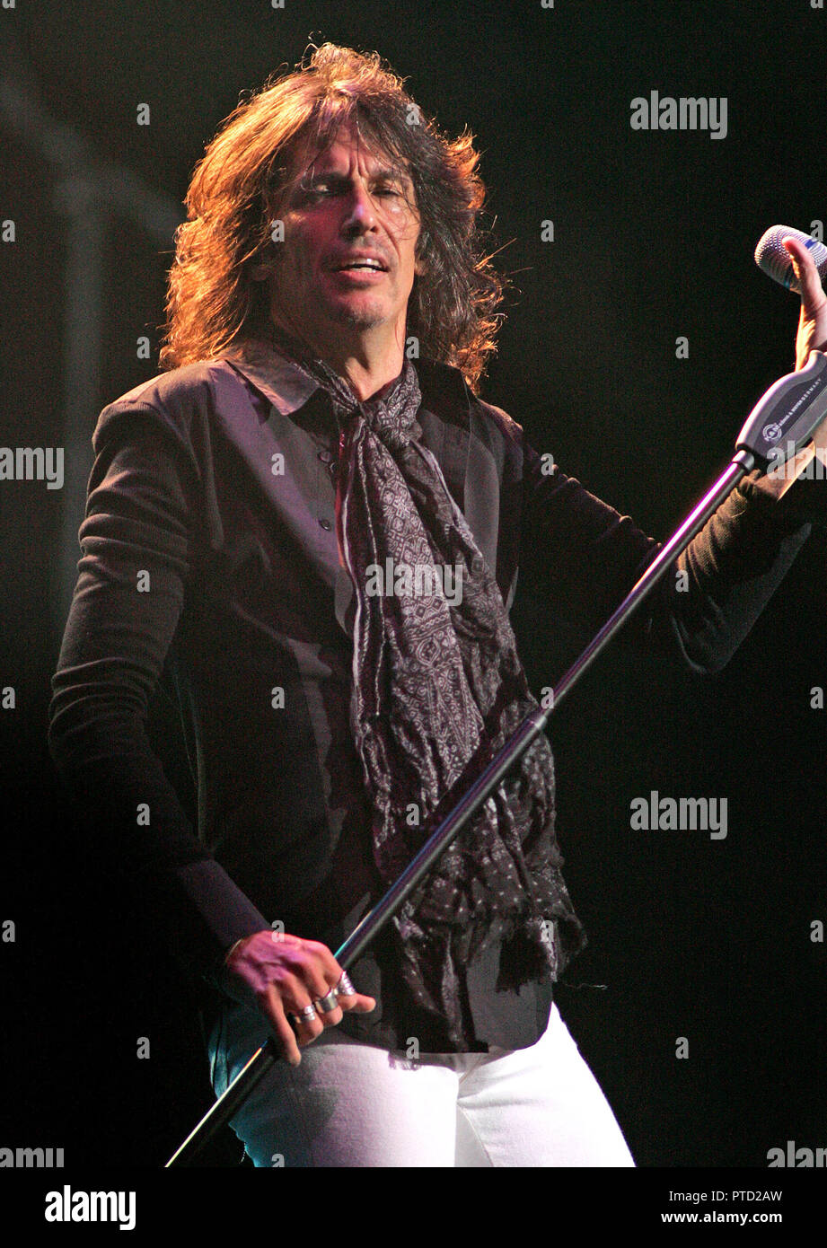 Kelly Hansen with Foreigner performs in concert at the Seminole Hard Rock Hotel and Casino in Hollywood, Florida on March 13, 2011. Stock Photo