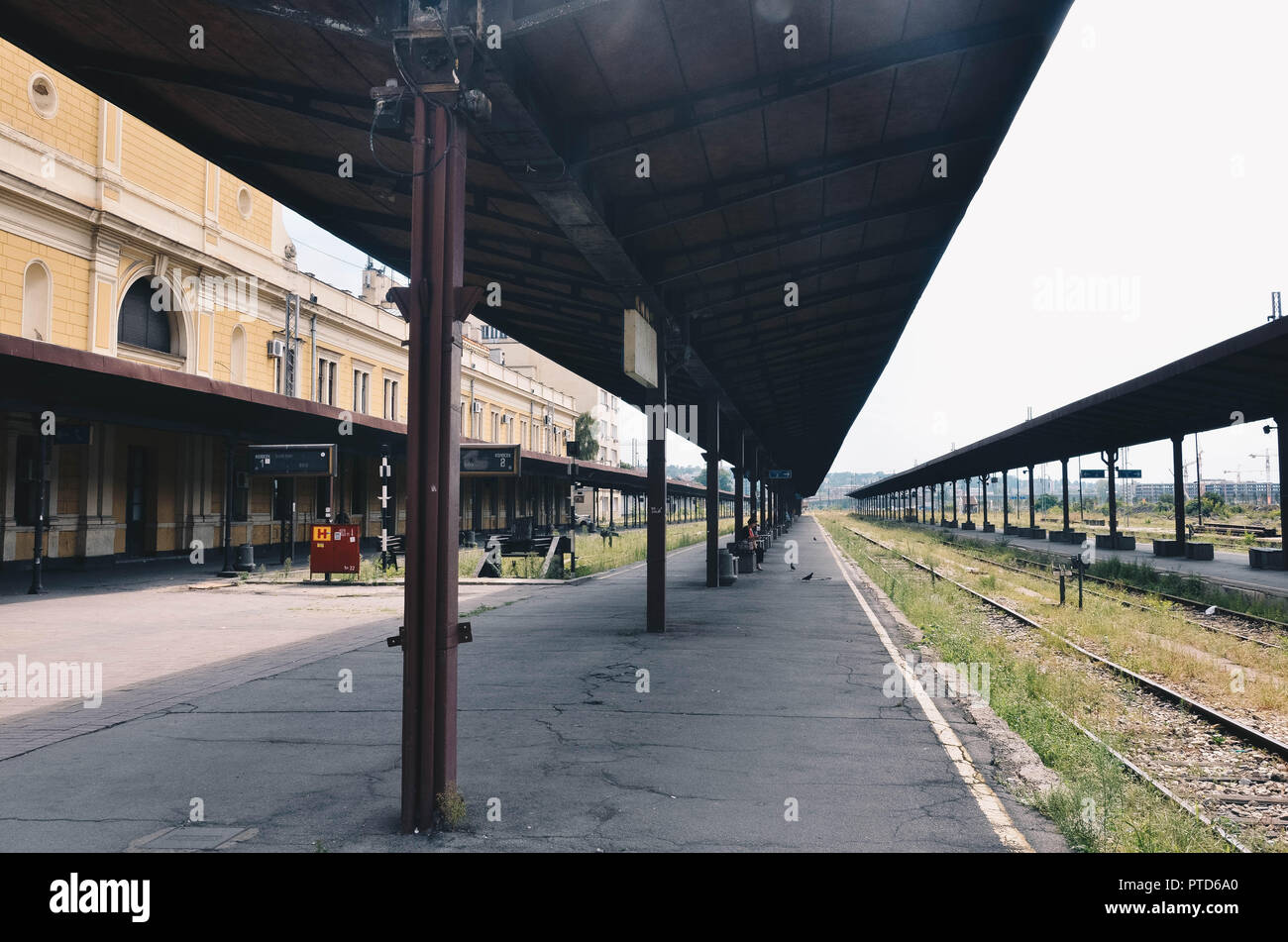 Platforms of Belgrade main railway station (now closed), Belgrade, Serbia, Balkans, September 2018 Stock Photo