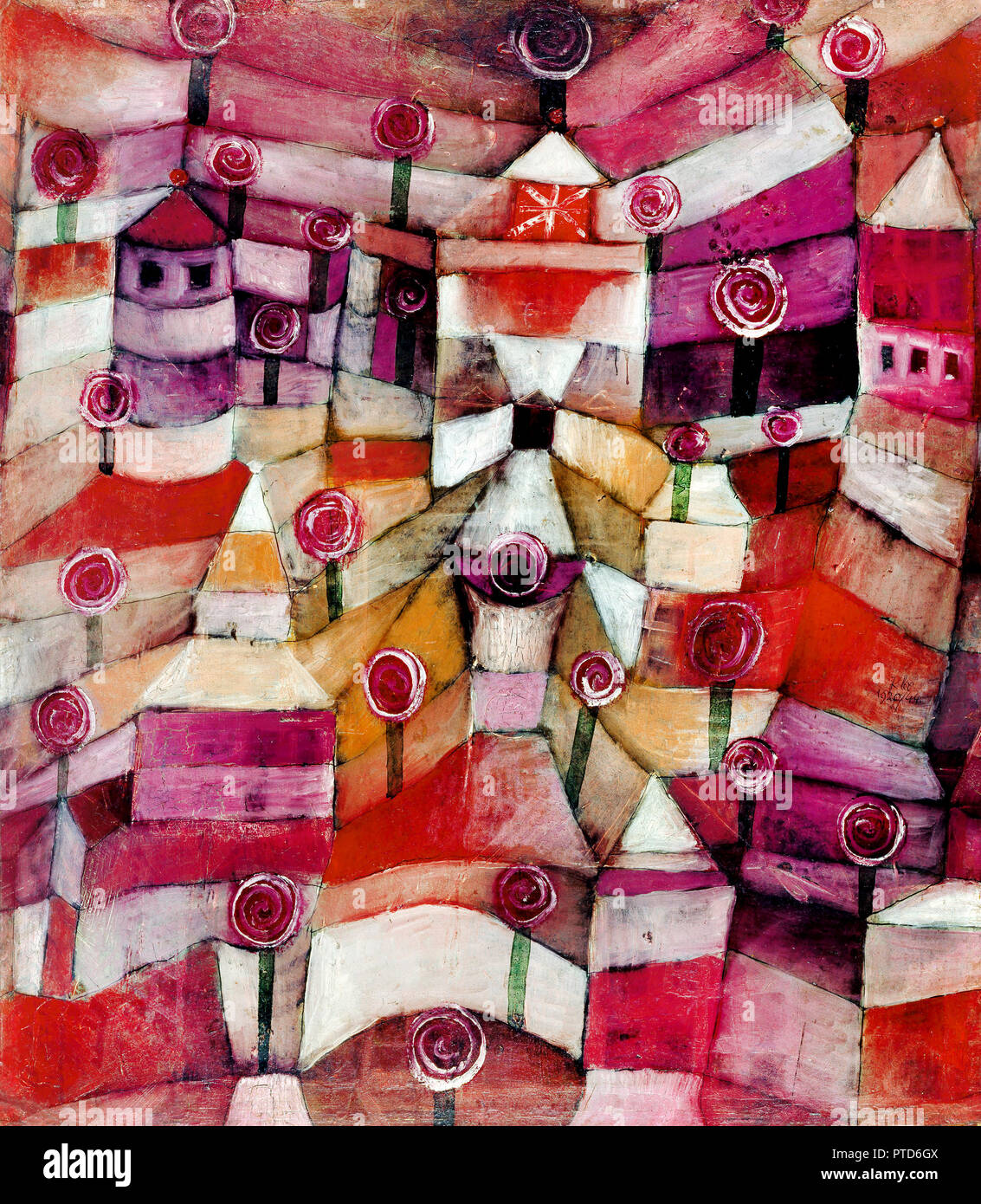 Paul Klee, Rose Garden 1920 Oil on canvas, Staedtische Gallery in Lenbachhaus and Kunstbau, Germany. Stock Photo
