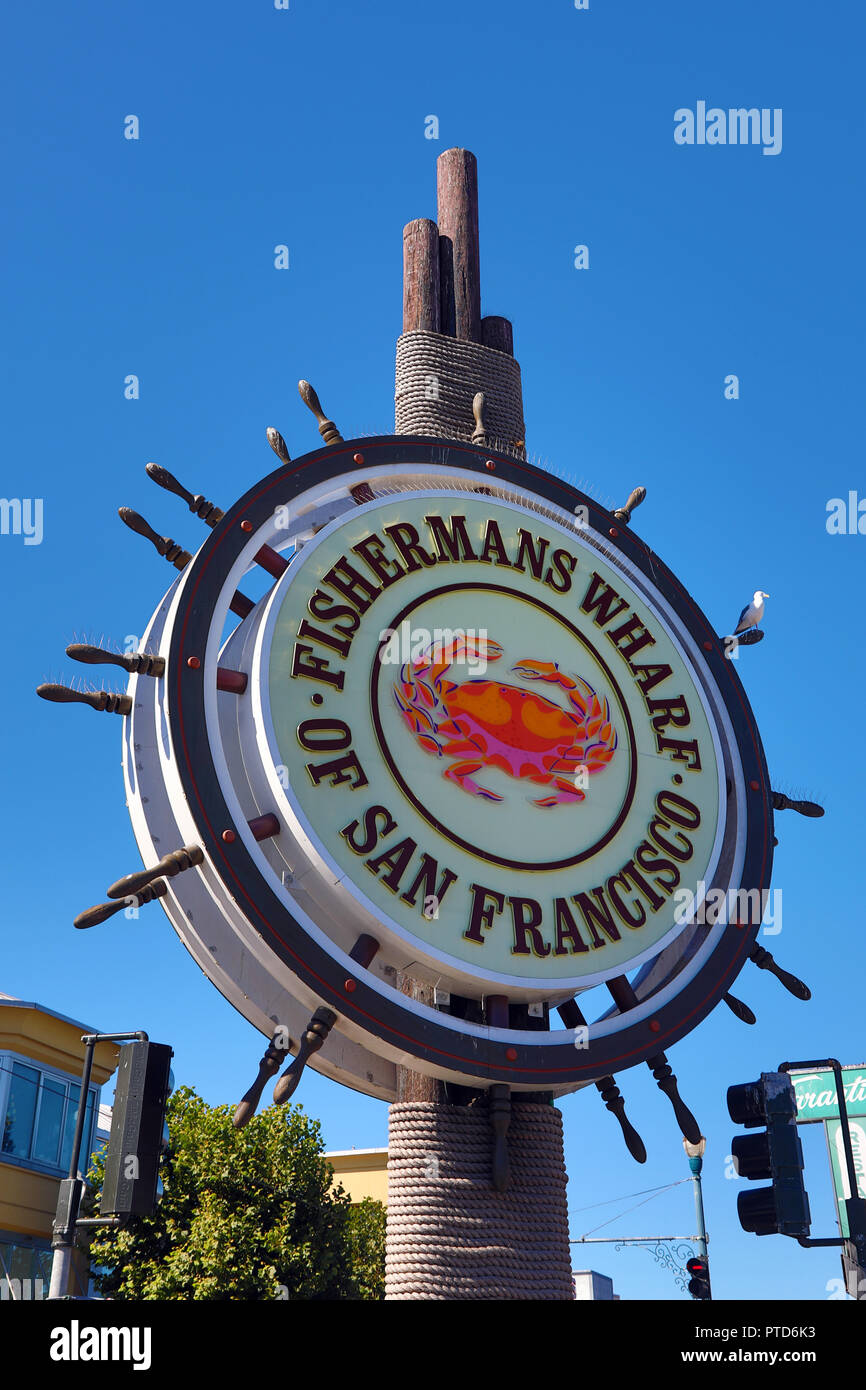 Fisherman's Wharf sign in San Francisco, California, USA Stock Photo ...