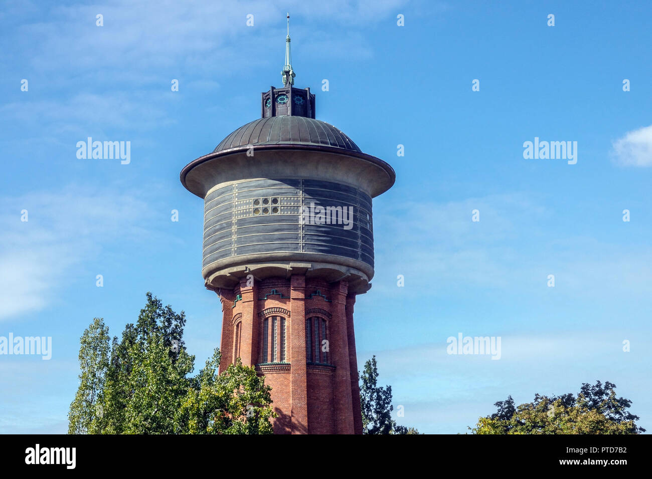 Vrsovice water tower, Waterworks Tower in Michle, Prague, Czech Republic urban architecture Stock Photo