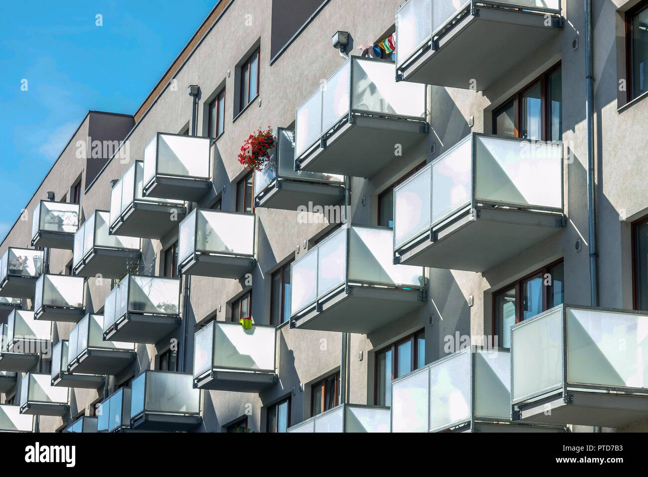 Prague housing estate New flats with balconies for residents, Prague