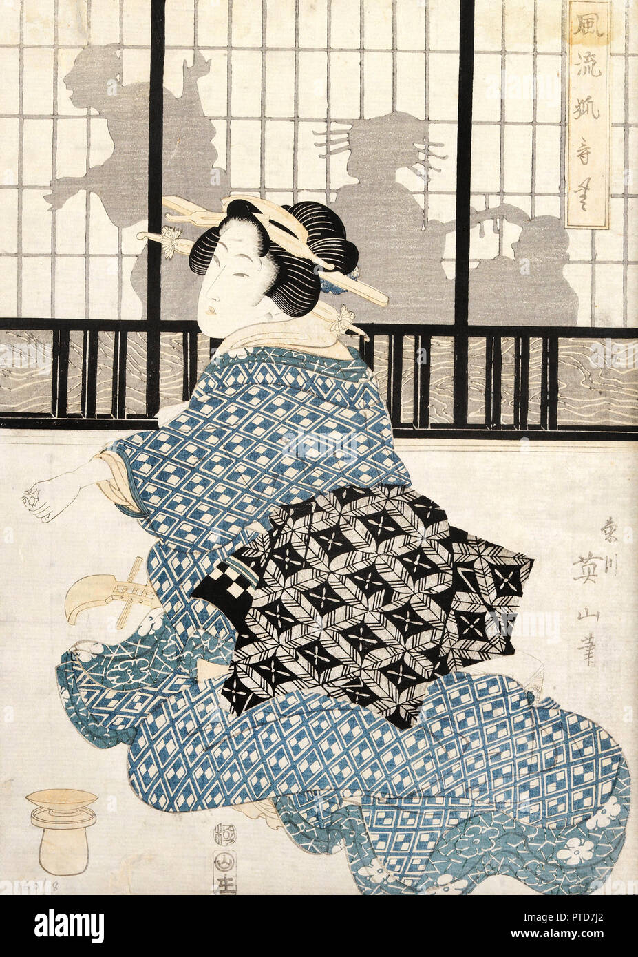 Kikukawa Eizan, Untitled, 19th century, Woodblock print on paper, Bilbao Fine Arts Museum, Bilbao, Spain. Stock Photo