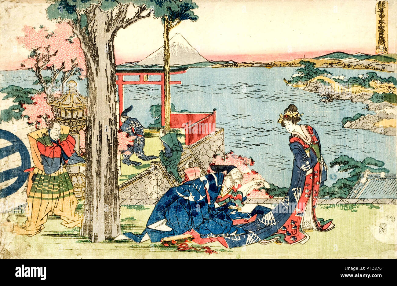 Katsushika Hokusai, Woodcut 1806 Color woodblock print, National Museums of World Culture, Stockholm, Sweden. Stock Photo