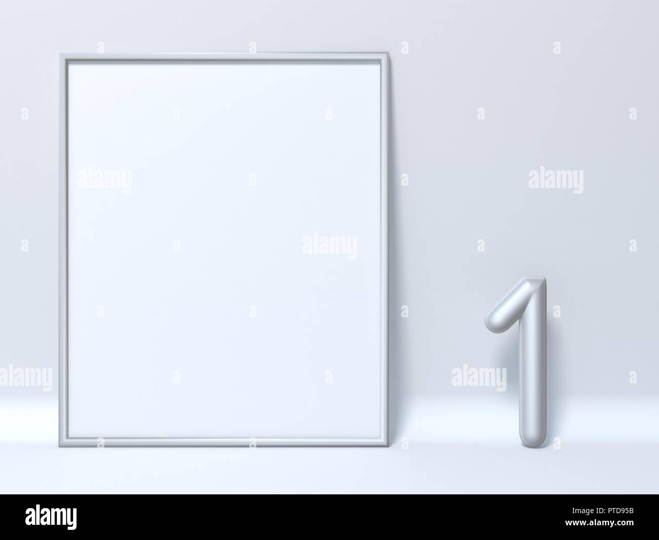 Mock up picture frame Number 1 ONE 3D render illustration Stock Photo ...