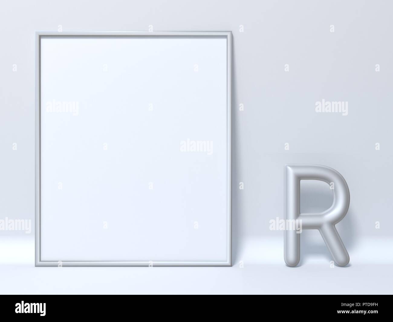 Prop File Picture Letter R Mock up picture frame Letter R 3D render illustration Stock Photo - Alamy