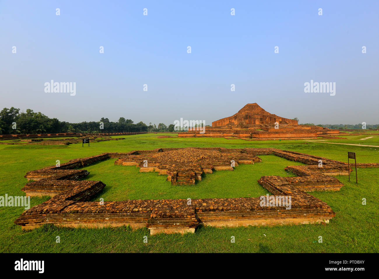 Paharpur Buddhist Monastery at Paharpur village in Badalgachhi Upazila under Naogaon District of Bangladesh. It is among the best-known Buddhist vihar Stock Photo