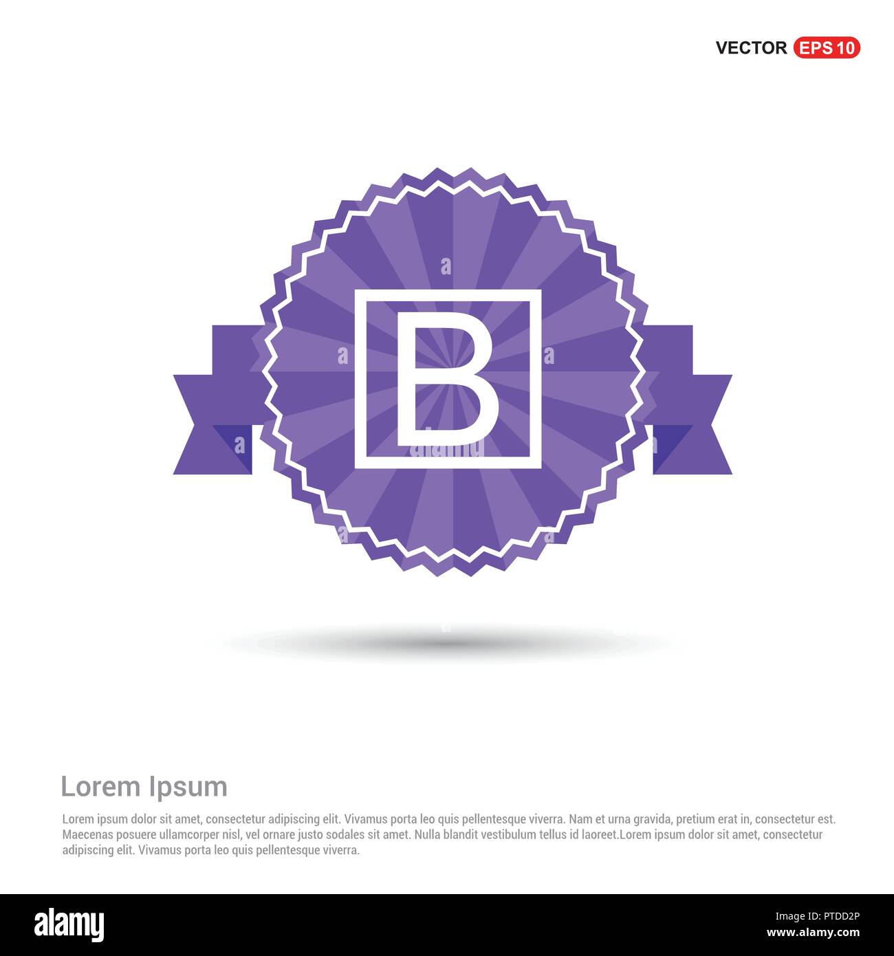 Letter Text Icon Purple Ribbon Banner Stock Vector Art
