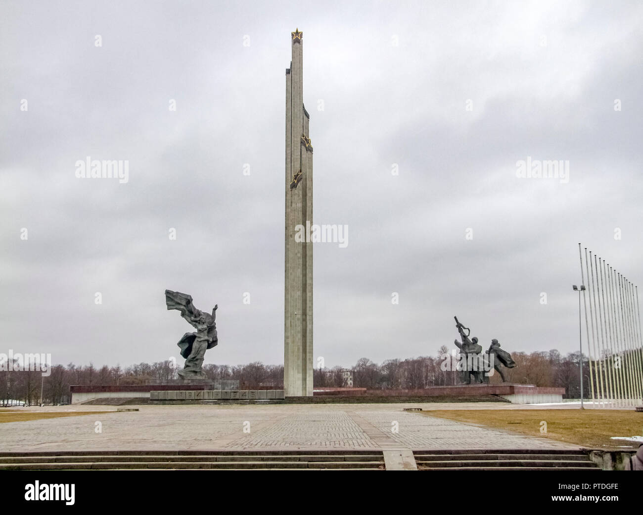 Victory Memorial to Soviet Army in Riga, the capital city of Latvia Stock Photo