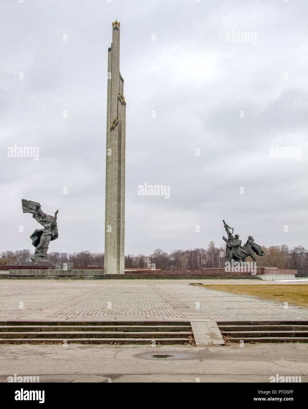Victory Memorial to Soviet Army in Riga, the capital city of Latvia Stock Photo