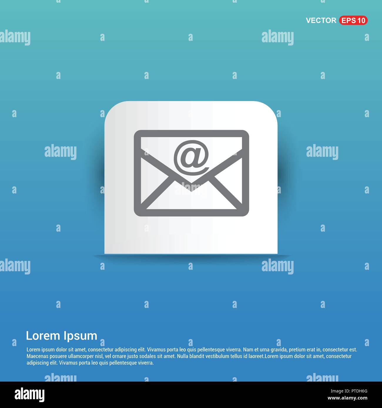 e-mail icon - Blue Sticker button Stock Vector