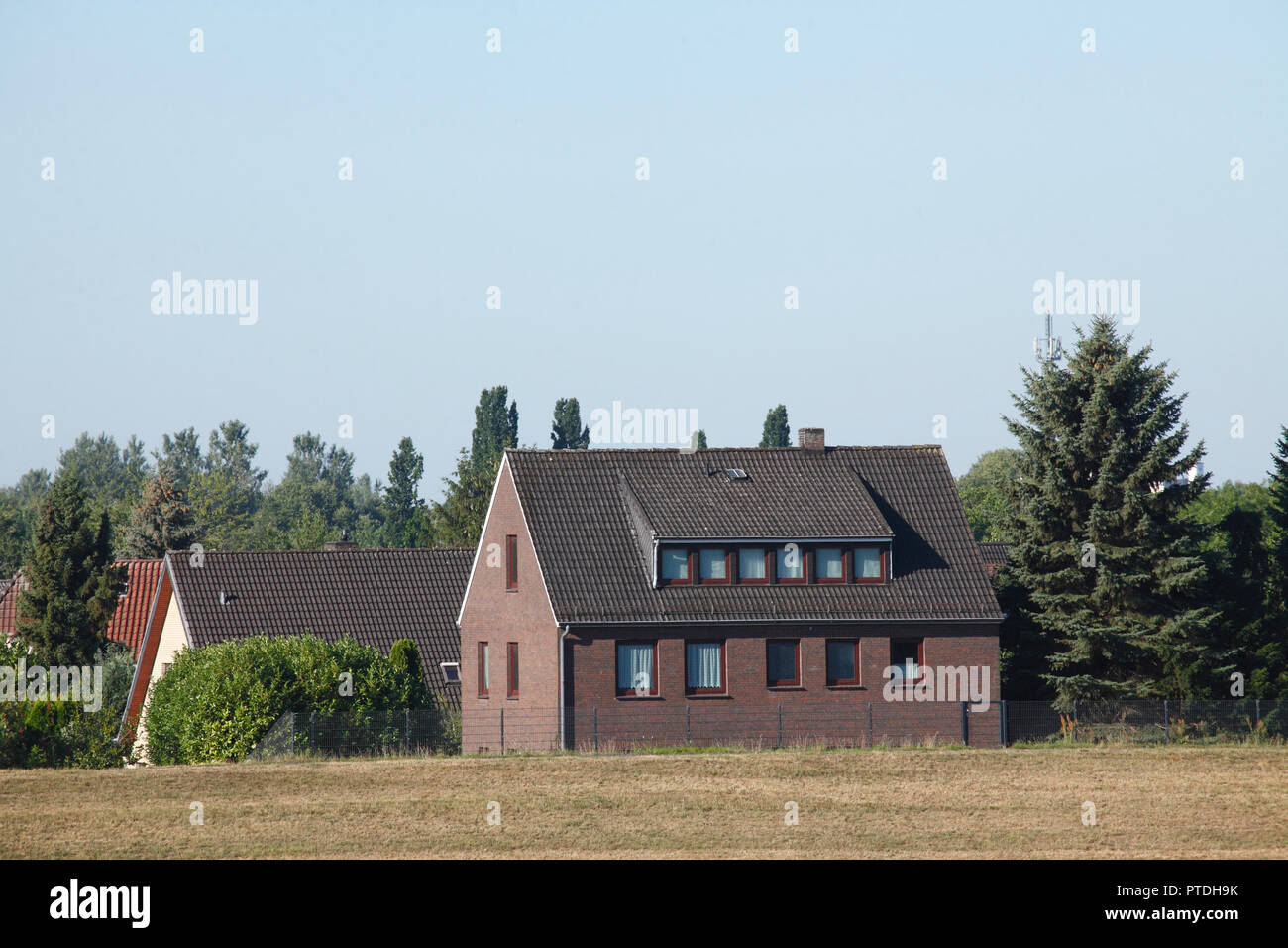 Residential houses, one-family houses in the countryside Stock Photo
