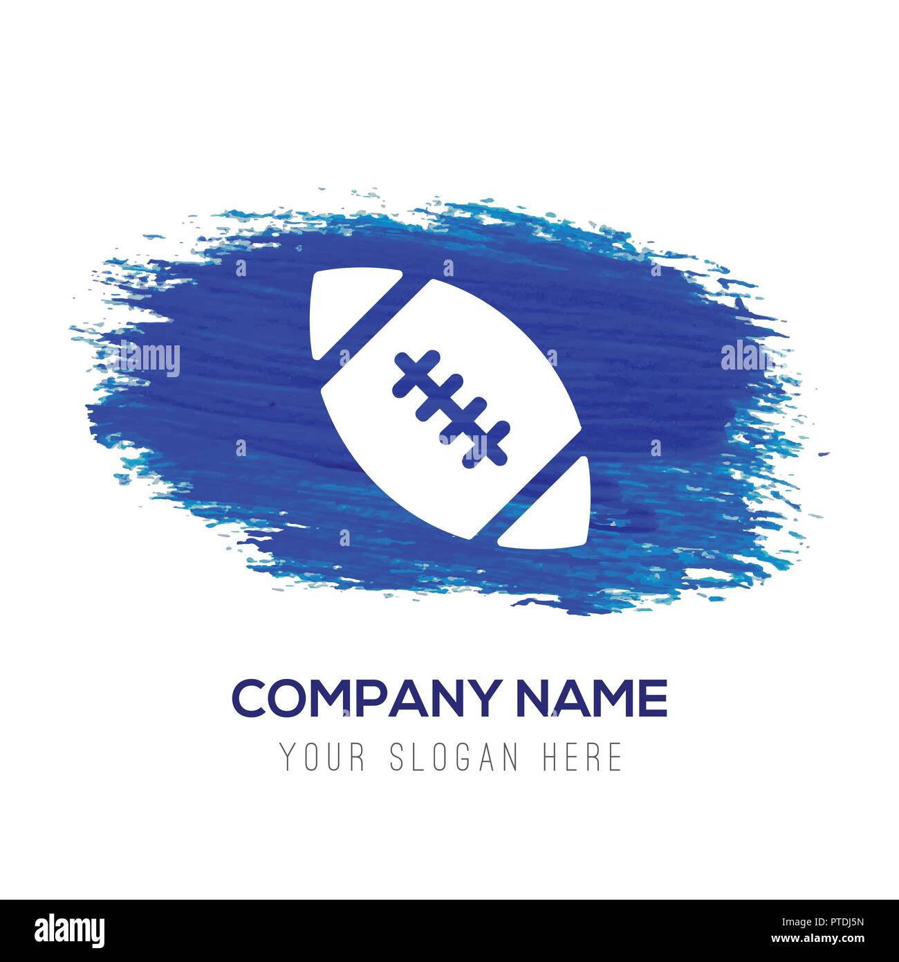 Rugby Ball Icon - Blue watercolor background Stock Vector Image & Art ...