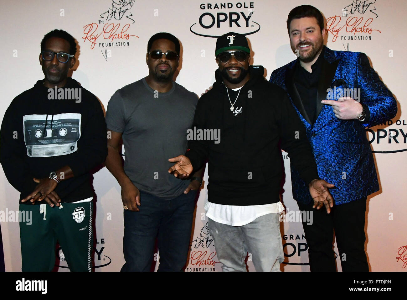 Nashville Tn Usa 8th Oct 18 08 October 18 Nashville Tennessee Nathan Morris Wanya Morris Shawn Stockman Boyz Ii Men Chris Young An Opry Salute To Ray Charles Held At