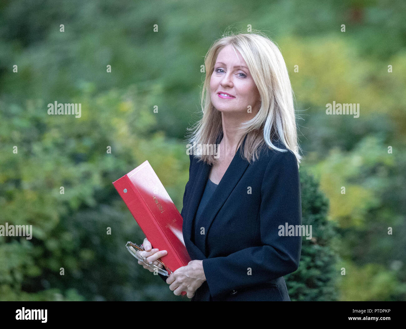 London 9th October 2018,Ester McVey, Work and Pension Secretary, , leaves Cabinet meeting at 10 Downing Street, London Credit Ian Davidson/Alamy Live News Stock Photo