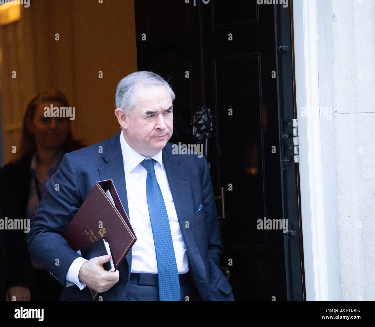 London 9th October 2018,Geoffrey Cox QC MP Attorney General , leaves Cabinet meeting at 10 Downing Street, London Credit Ian Davidson/Alamy Live News Stock Photo