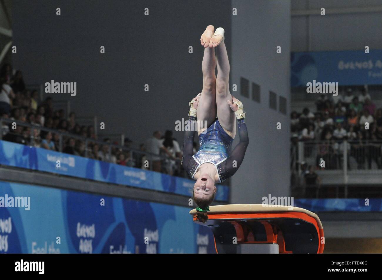 Buenos Aires, Buenos Aires, Argentina. 8th Oct, 2018. EMMA SLEVIN of Ireland competes during the Women's Vault Qualification on Day 2 of the Buenos Aires 2018 Youth Olympic Games at the Olympic Park. Credit: Patricio Murphy/ZUMA Wire/Alamy Live News Stock Photo