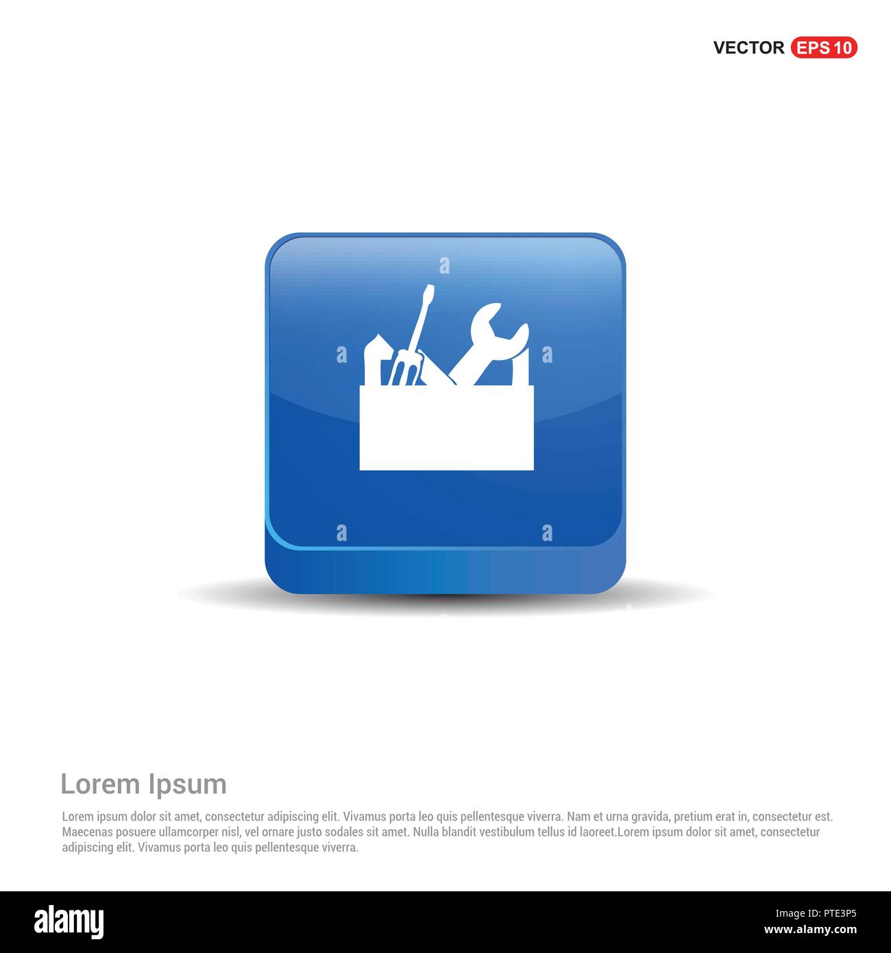Tool Box Icon - 3d Blue Button Stock Vector Image & Art - Alamy