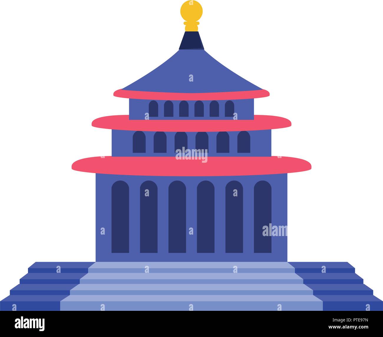 traditional architecture of china isolated icon vector illustration ...