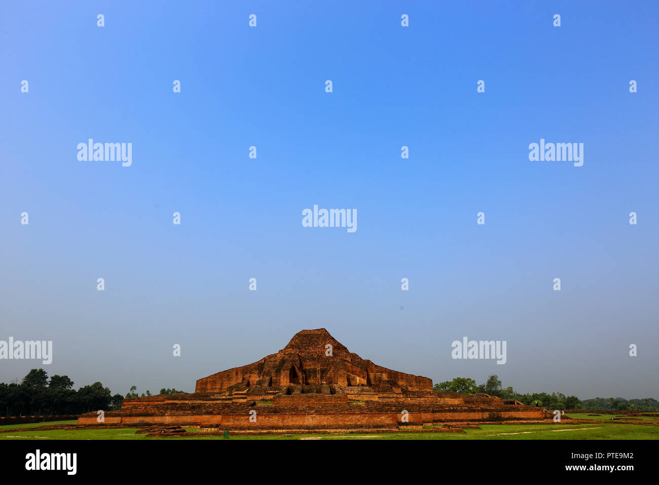 Paharpur Buddhist Monastery at Paharpur village in Badalgachhi Upazila under Naogaon District of Bangladesh. It is among the best-known Buddhist vihar Stock Photo