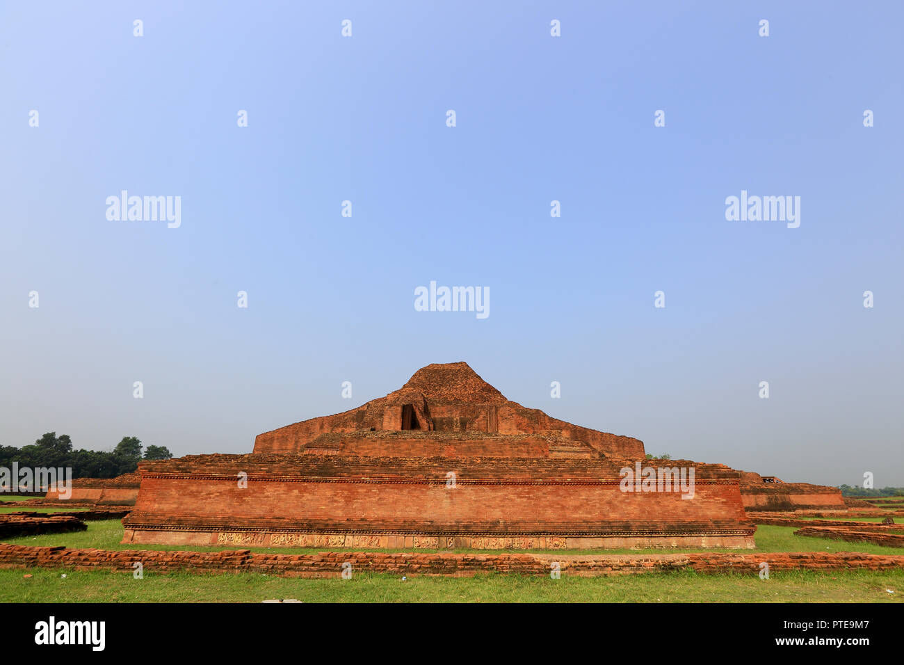 Paharpur Buddhist Monastery at Paharpur village in Badalgachhi Upazila under Naogaon District of Bangladesh. It is among the best-known Buddhist vihar Stock Photo