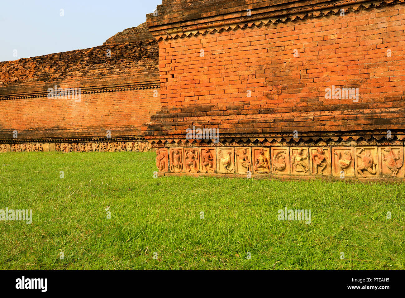 Paharpur Buddhist Monastery at Paharpur village in Badalgachhi Upazila under Naogaon District of Bangladesh. It is among the best-known Buddhist vihar Stock Photo