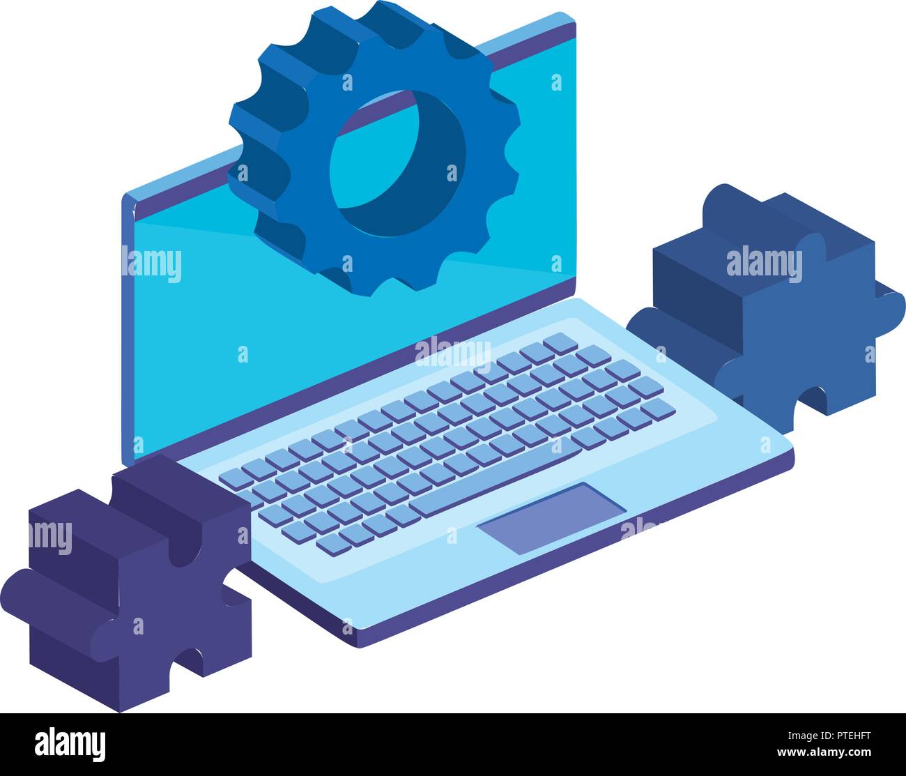 Laptop setup Cut Out Stock Images & Pictures - Alamy