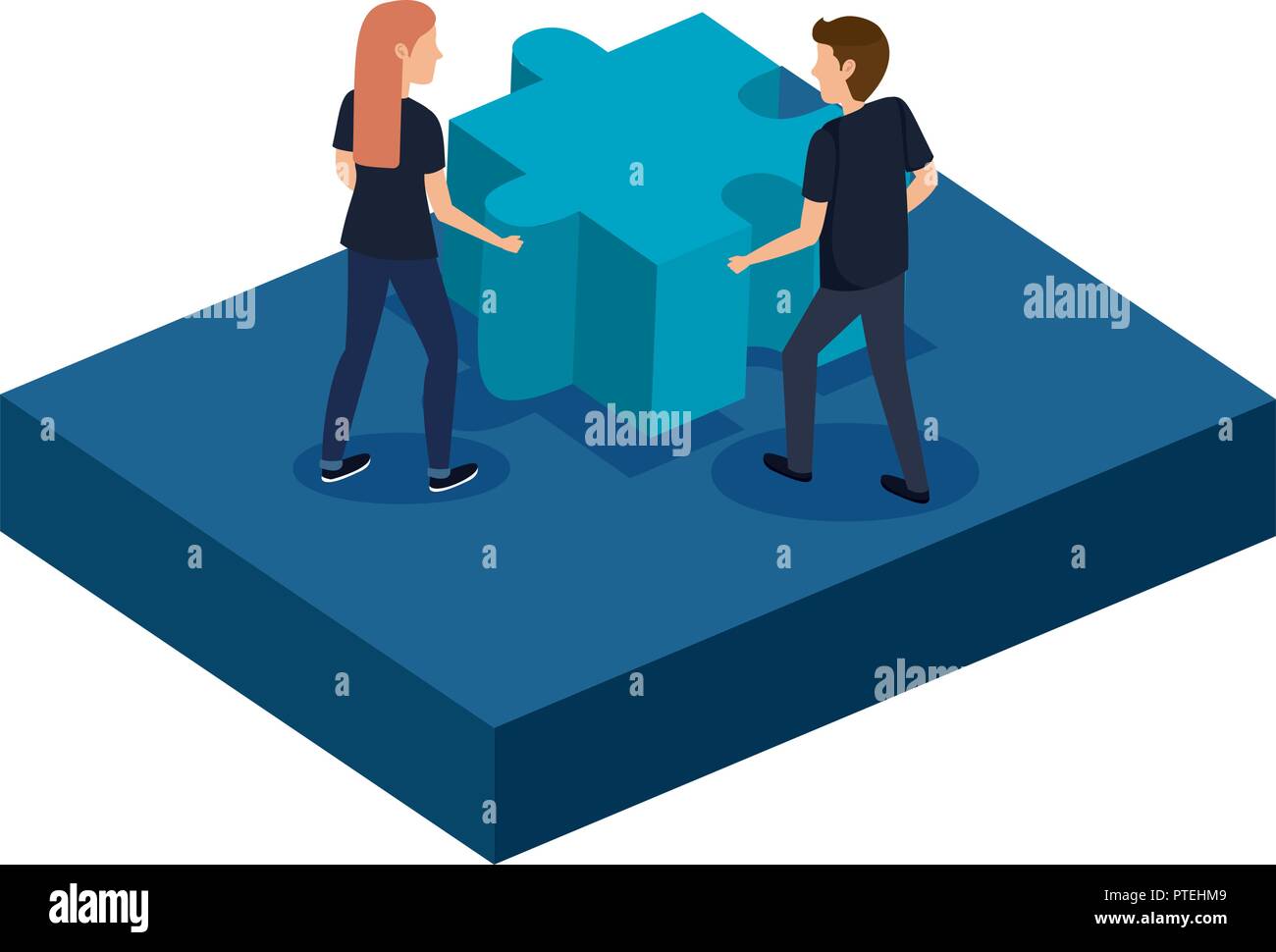 couple with puzzle piece Stock Vector Image & Art - Alamy