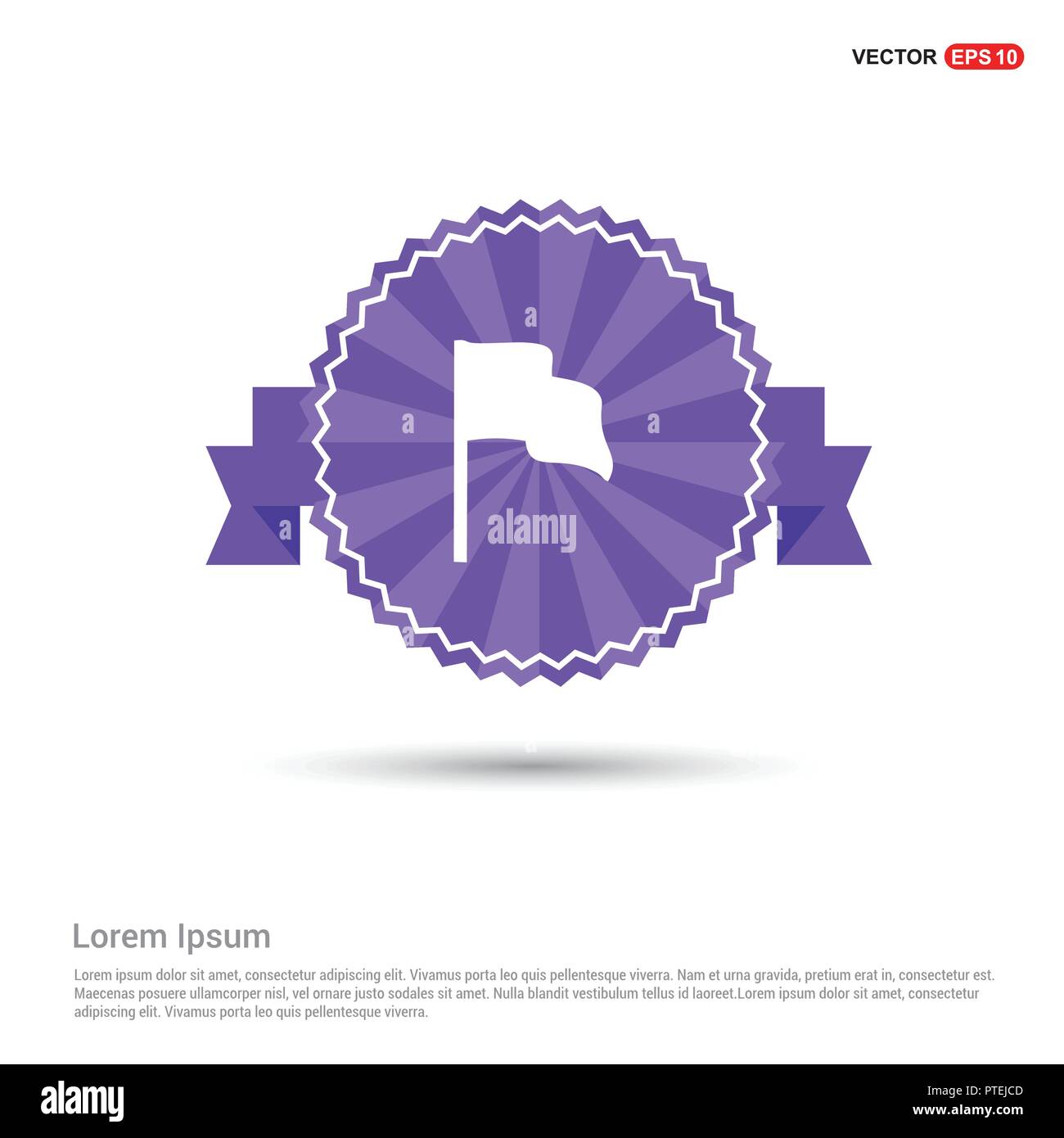 Waving flag icon - Purple Ribbon banner Stock Vector Image & Art - Alamy