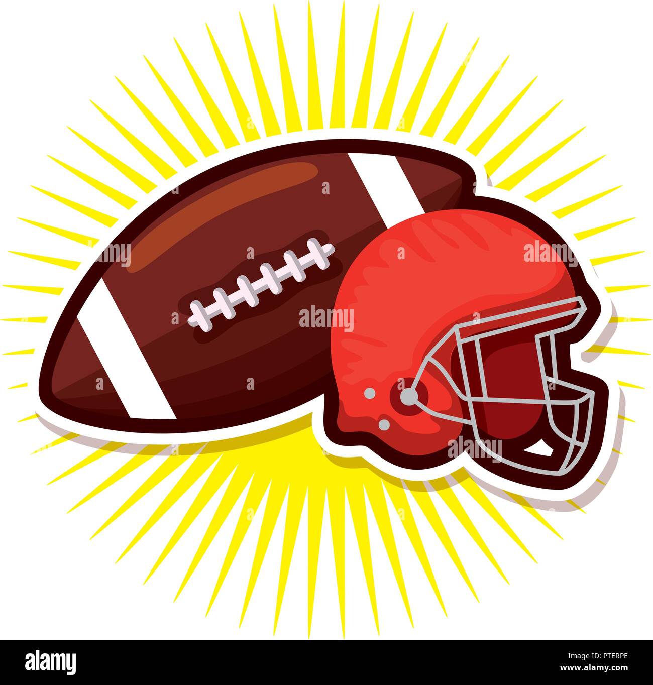 american football sport ball and helmet Stock Vector Image & Art - Alamy