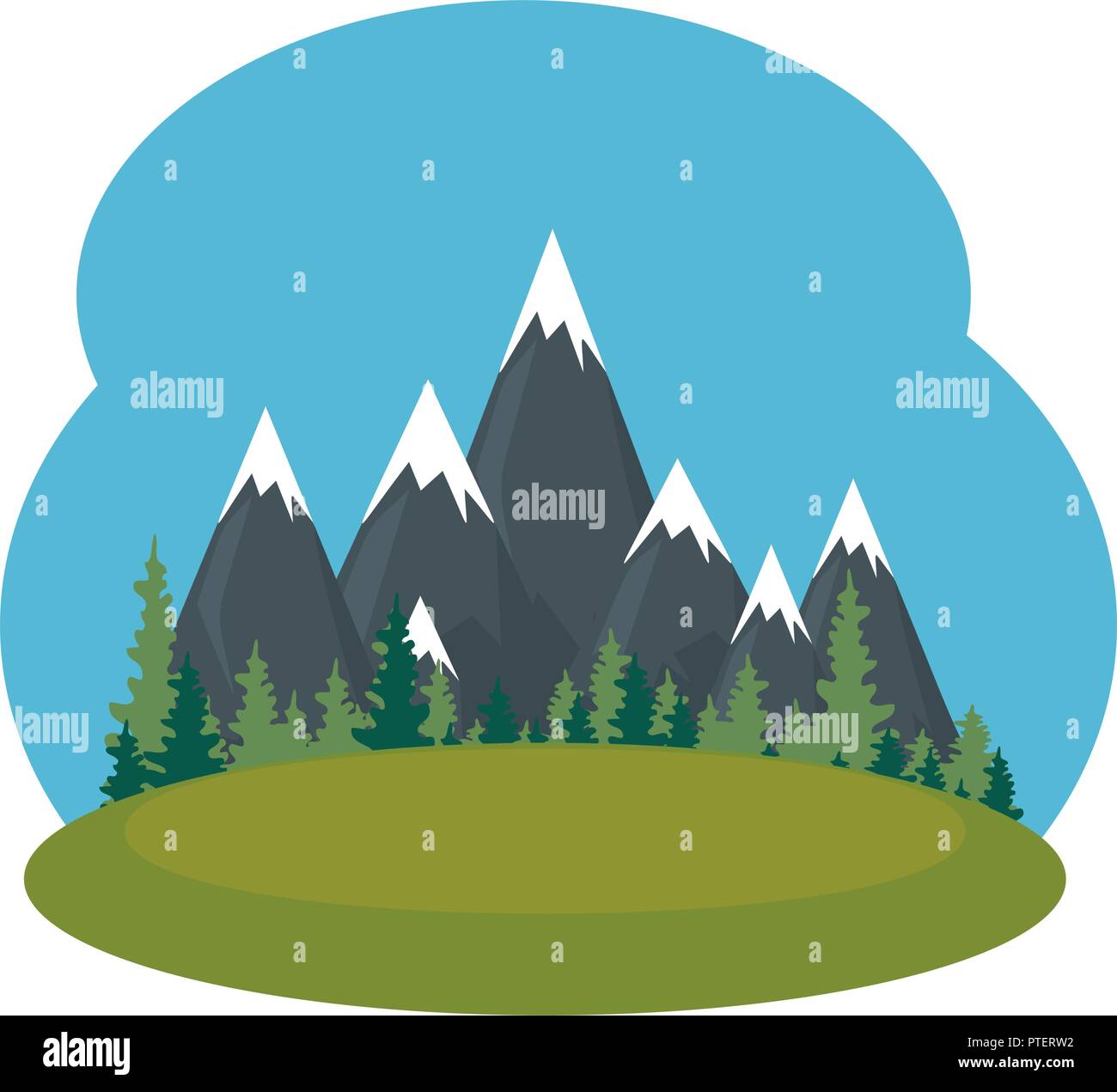 landscape with mountains scene Stock Vector Image & Art - Alamy