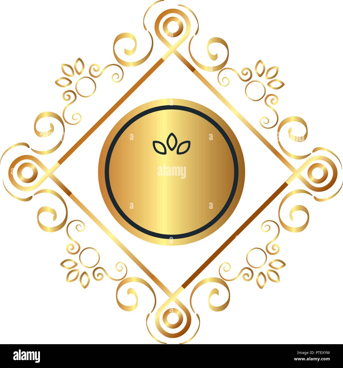 elegant circular golden frame Stock Vector Image & Art - Alamy