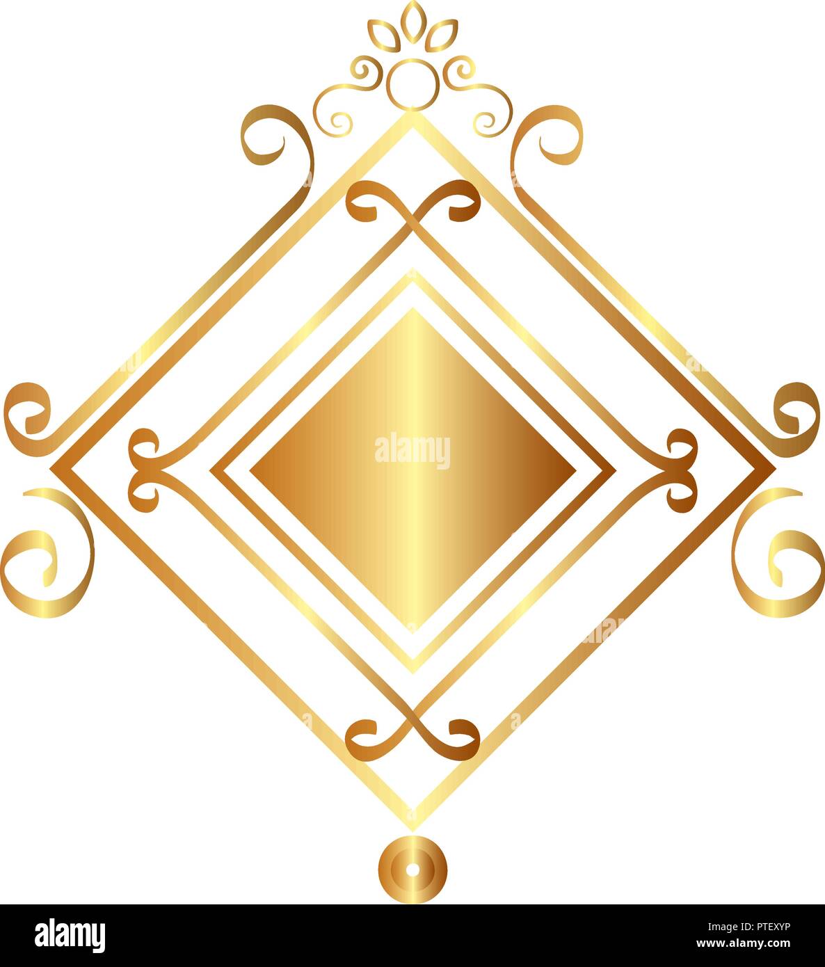 elegant rhombus golden frame Stock Vector Image & Art - Alamy