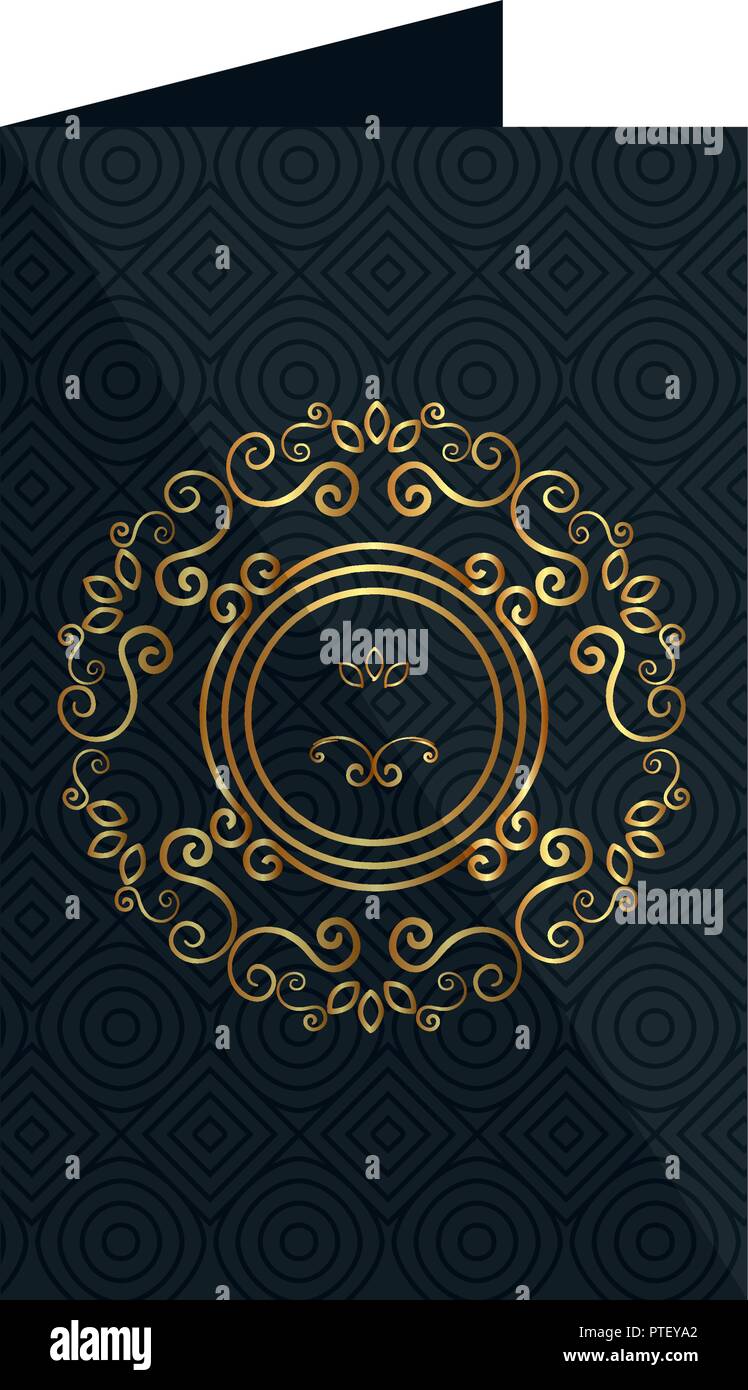 card with elegant circular golden frame Stock Vector Image & Art - Alamy