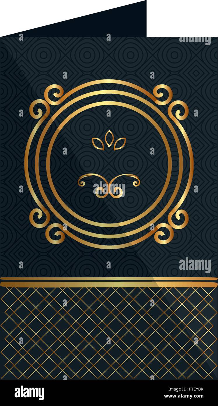 card with elegant circular golden frame Stock Vector Image & Art - Alamy