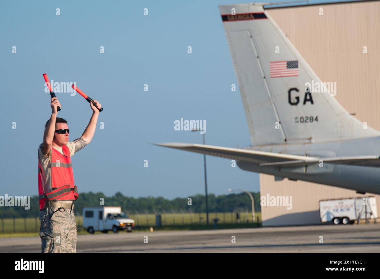 U.S. Air Force Senior Airman William Connelly, an aircraft crew chief ...