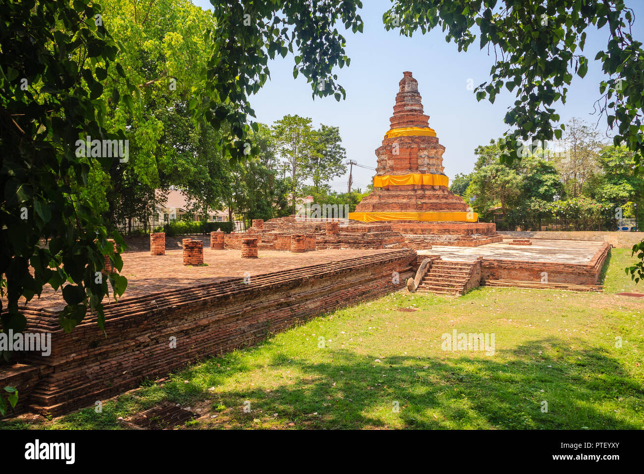 Wat I Khang (Langurs' Temple), one of the ruined temples in Wiang Kum ...