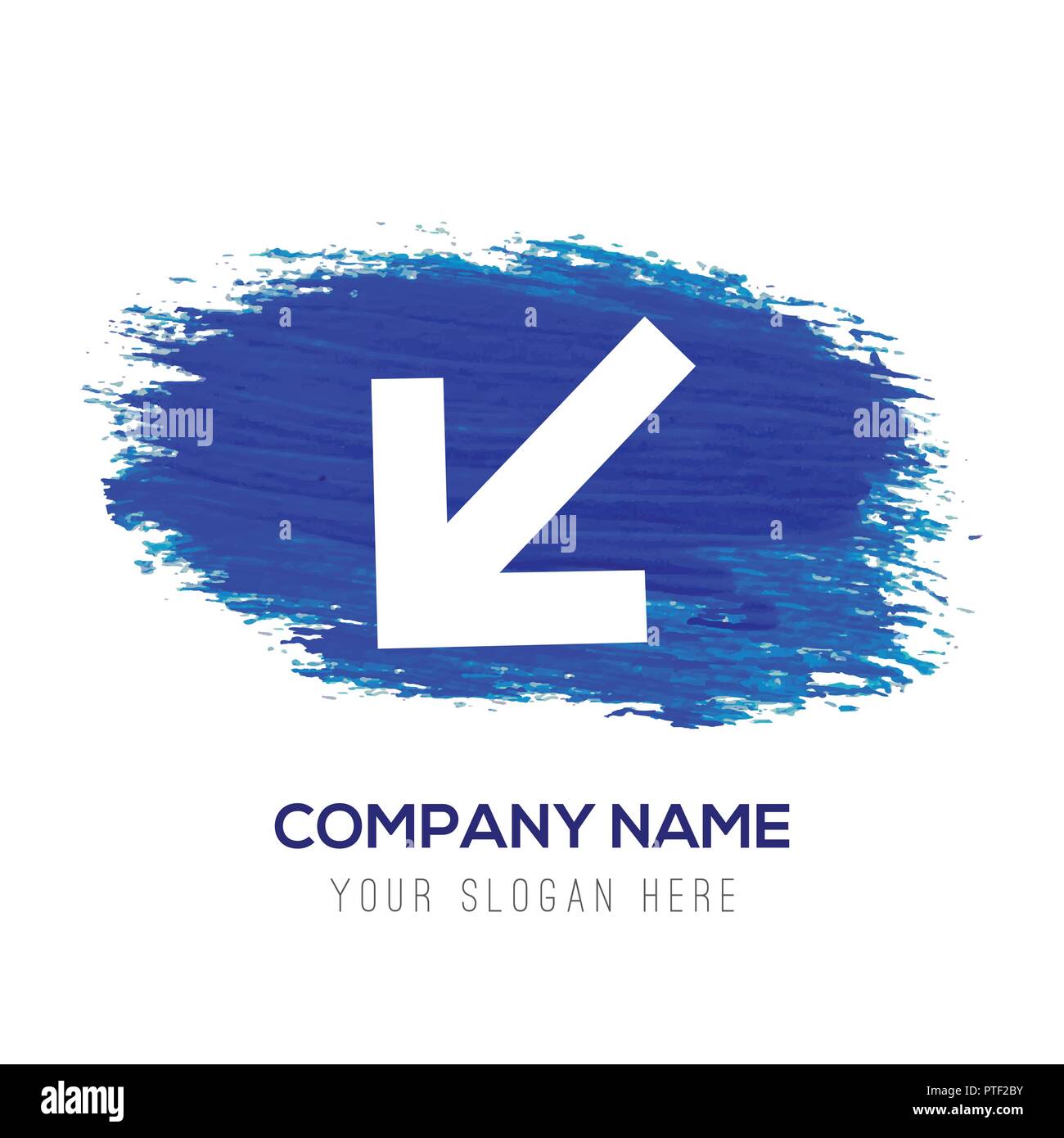 Down Arrow Icon - Blue watercolor background Stock Vector Image & Art ...