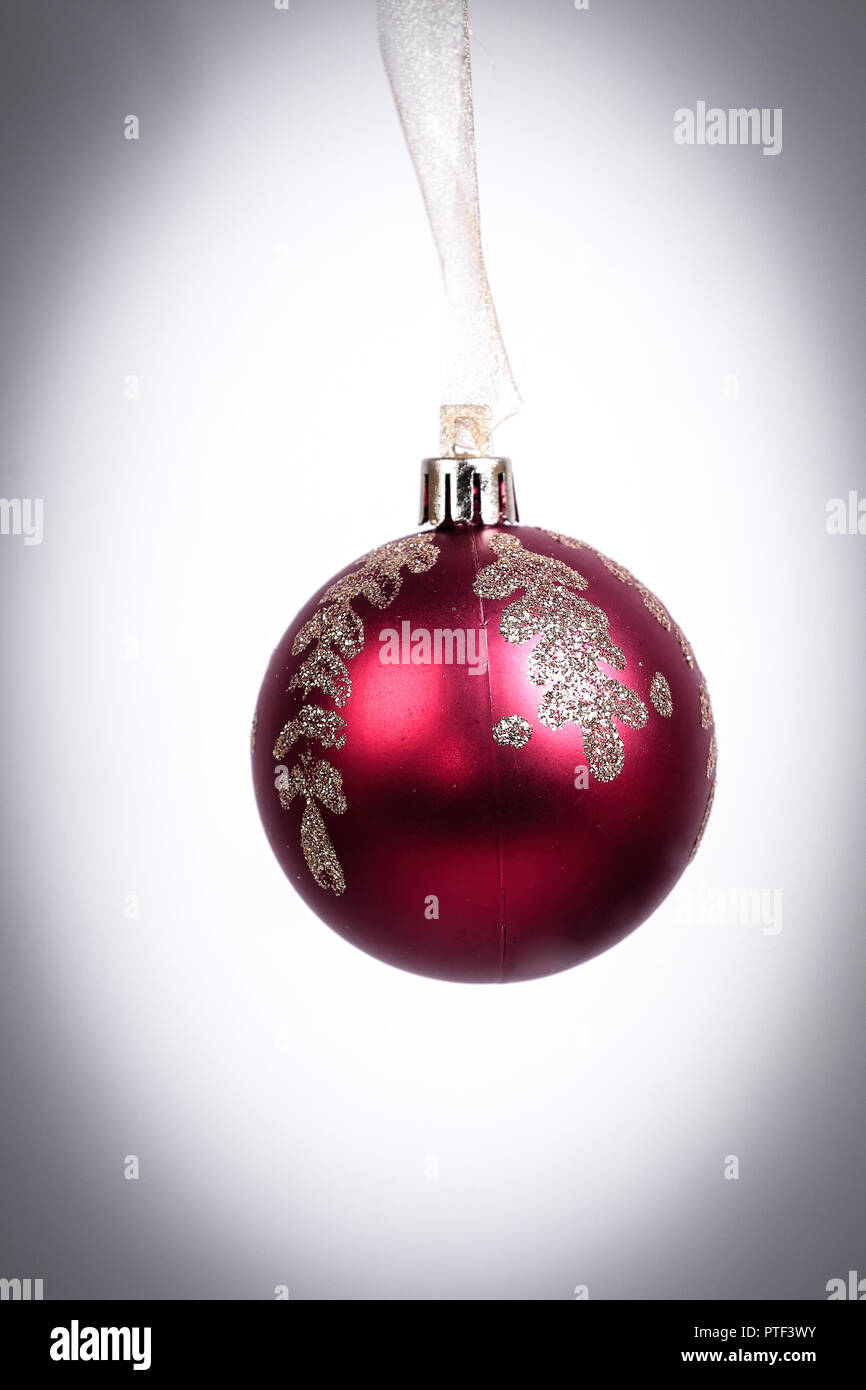 red Christmas ball isolated on a white background Stock Photo - Alamy
