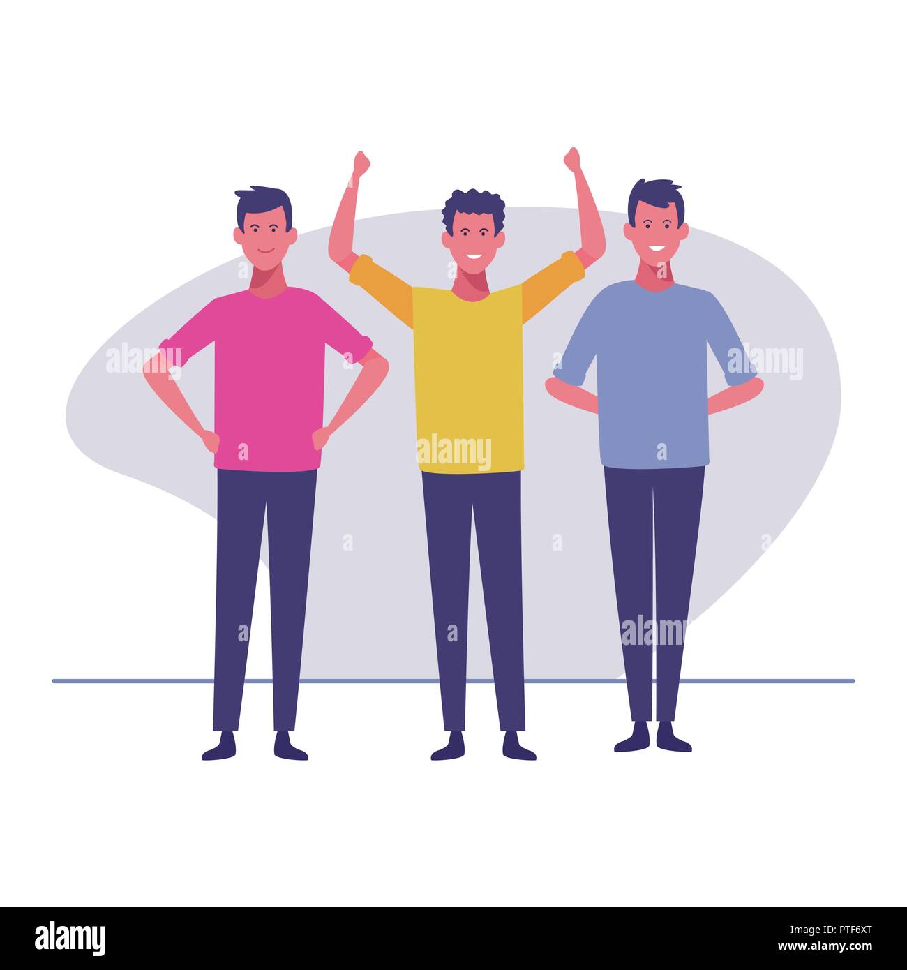 group of men together Stock Vector