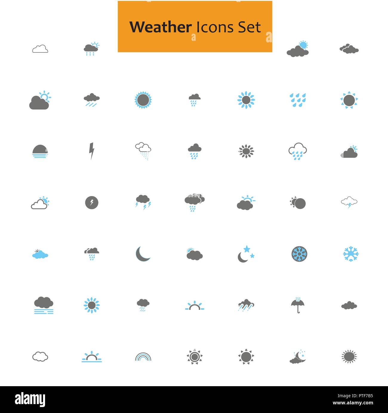 Weather icons set vector Stock Vector Image & Art - Alamy