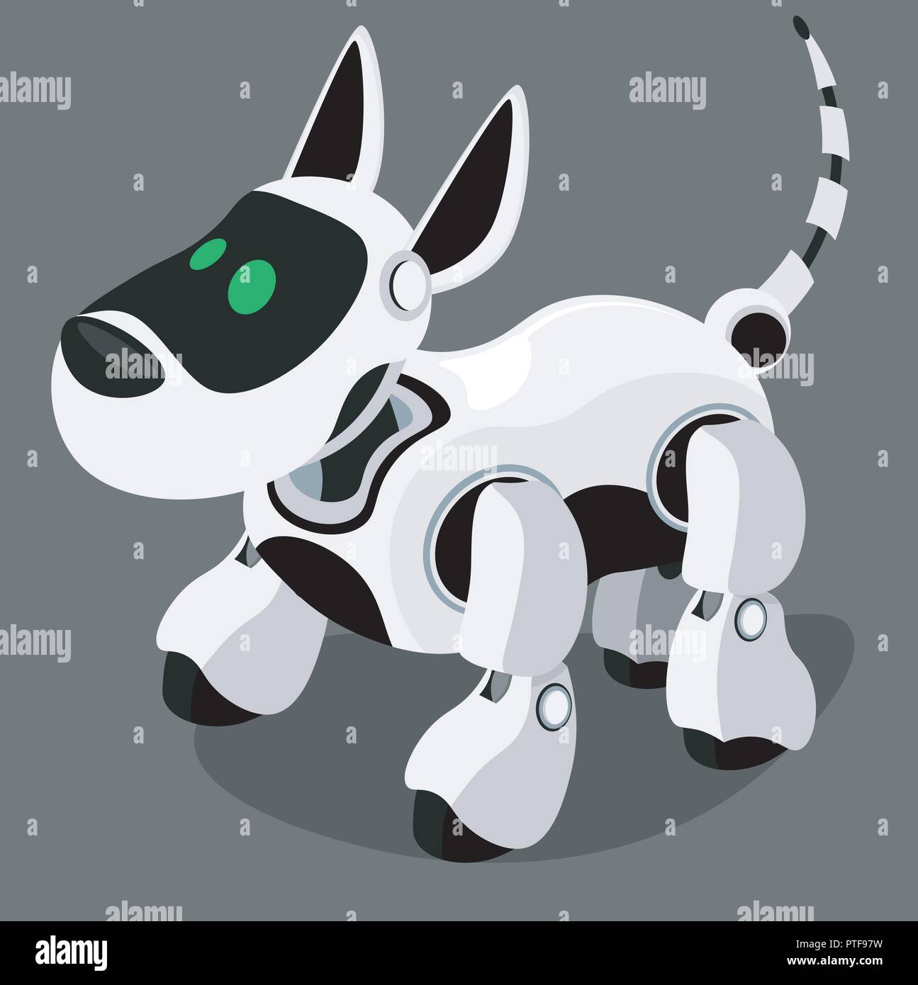 The mechanical robot dog man s best friend. Vector illustration