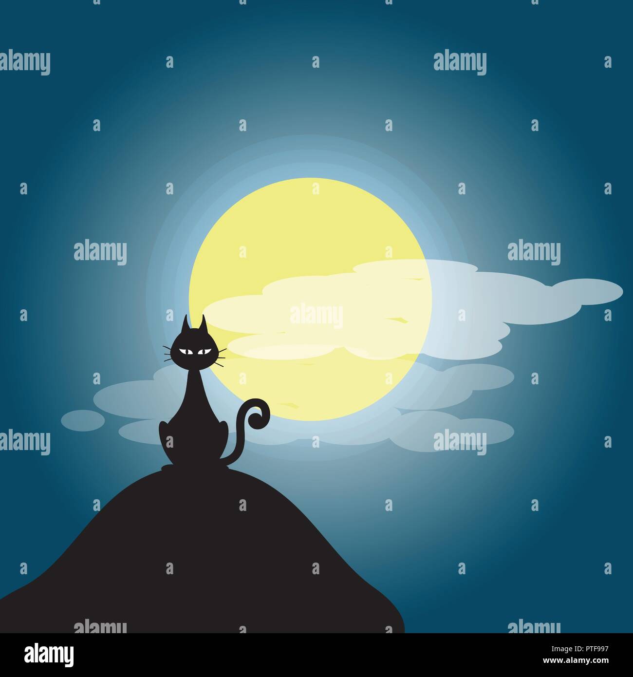 An illustration of cartoon halloween black cats Stock Vector Image ...