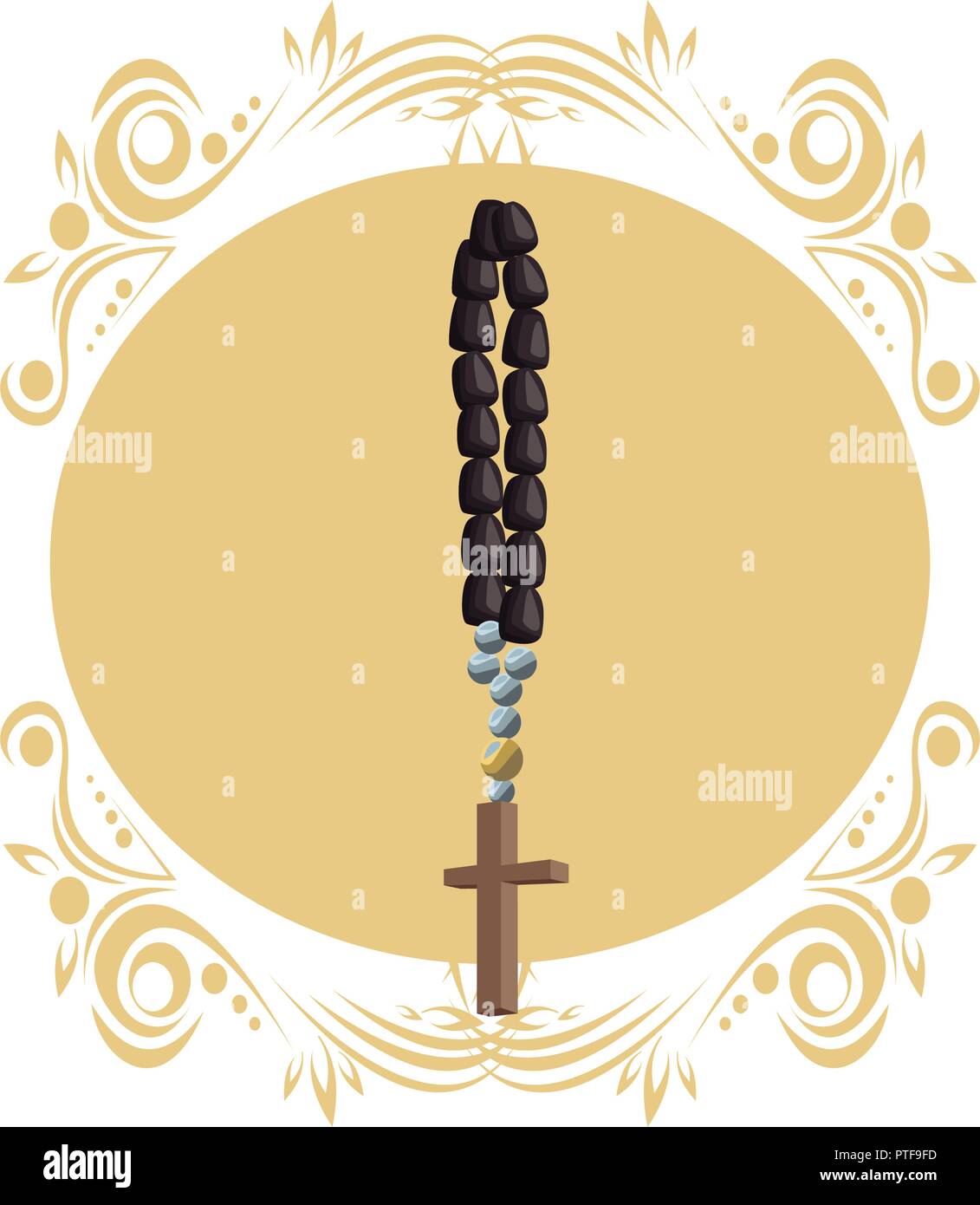 Catholic rosary symbol Stock Vector