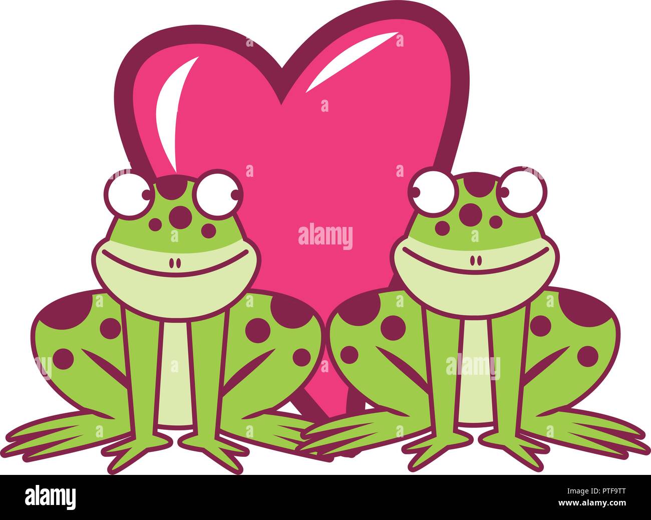 Frogs couple in love Stock Vector Image & Art Alamy
