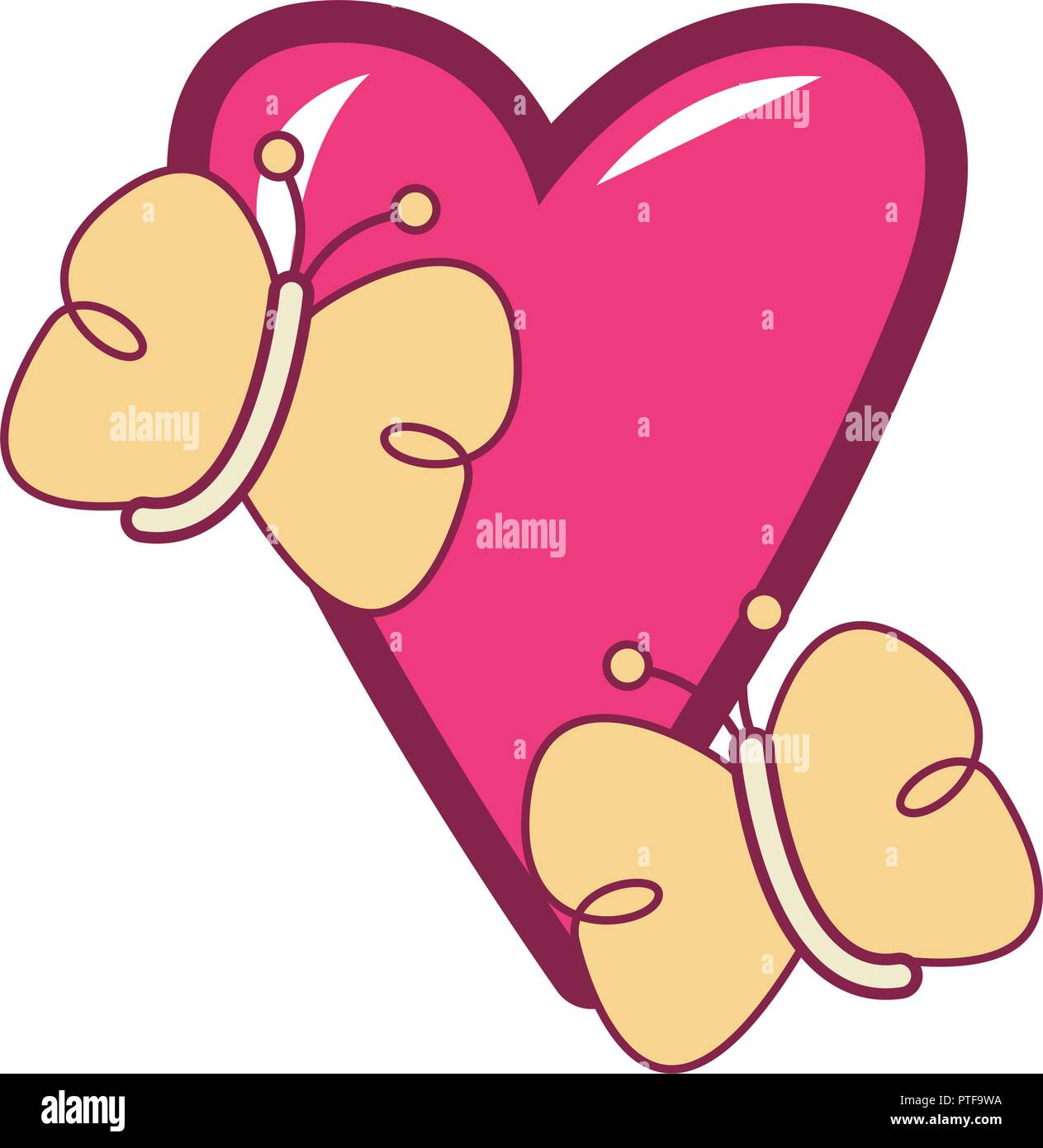 Butterflies on heart Stock Vector Image & Art Alamy