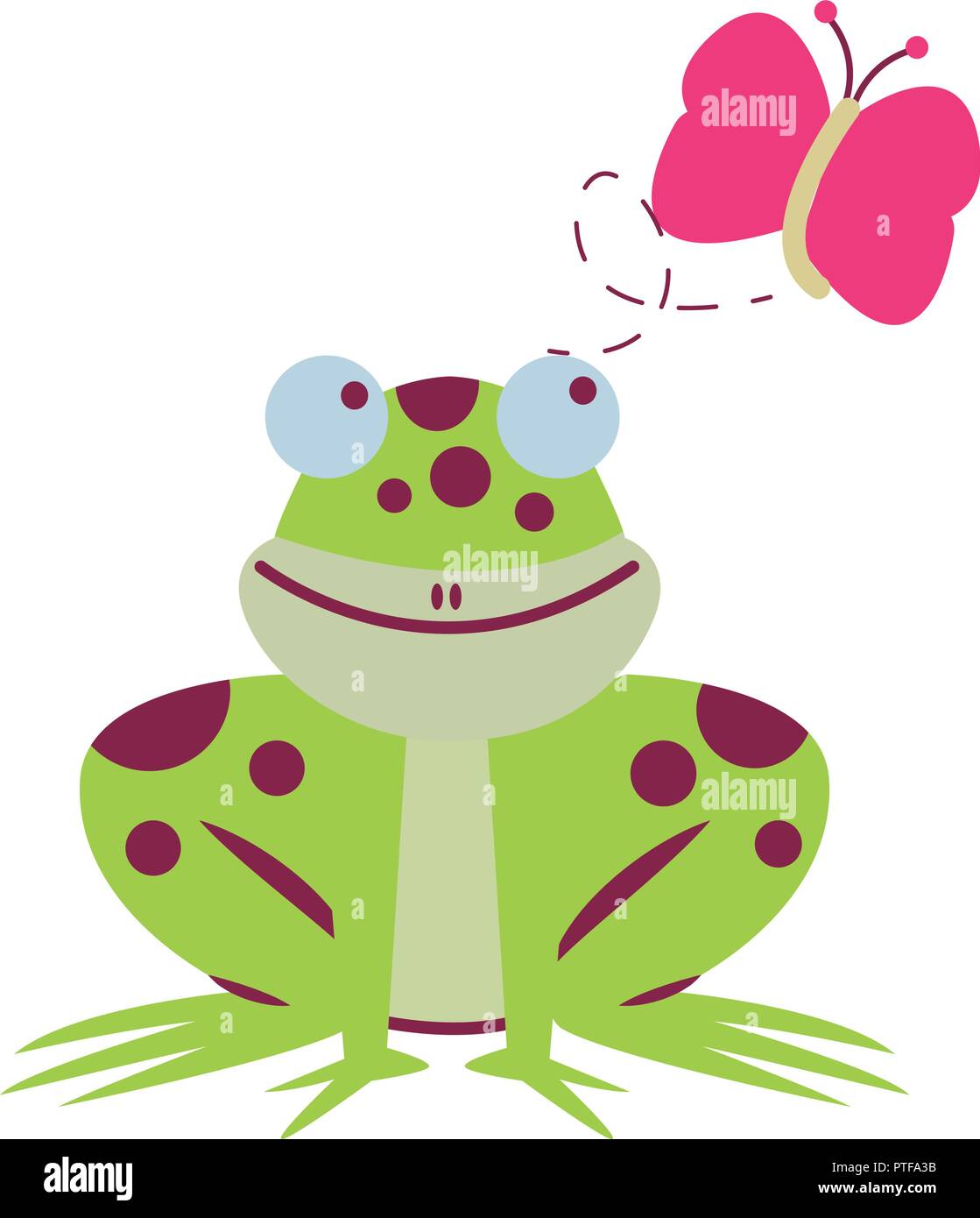 Frog and butterfly Stock Vector Image & Art Alamy