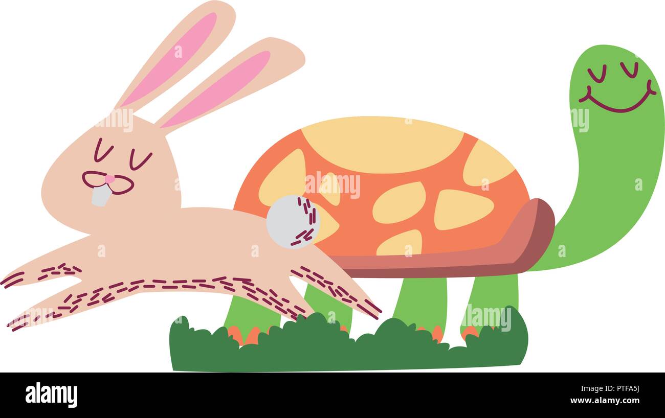 Rabbit and turtle cartoon Stock Vector Image & Art - Alamy