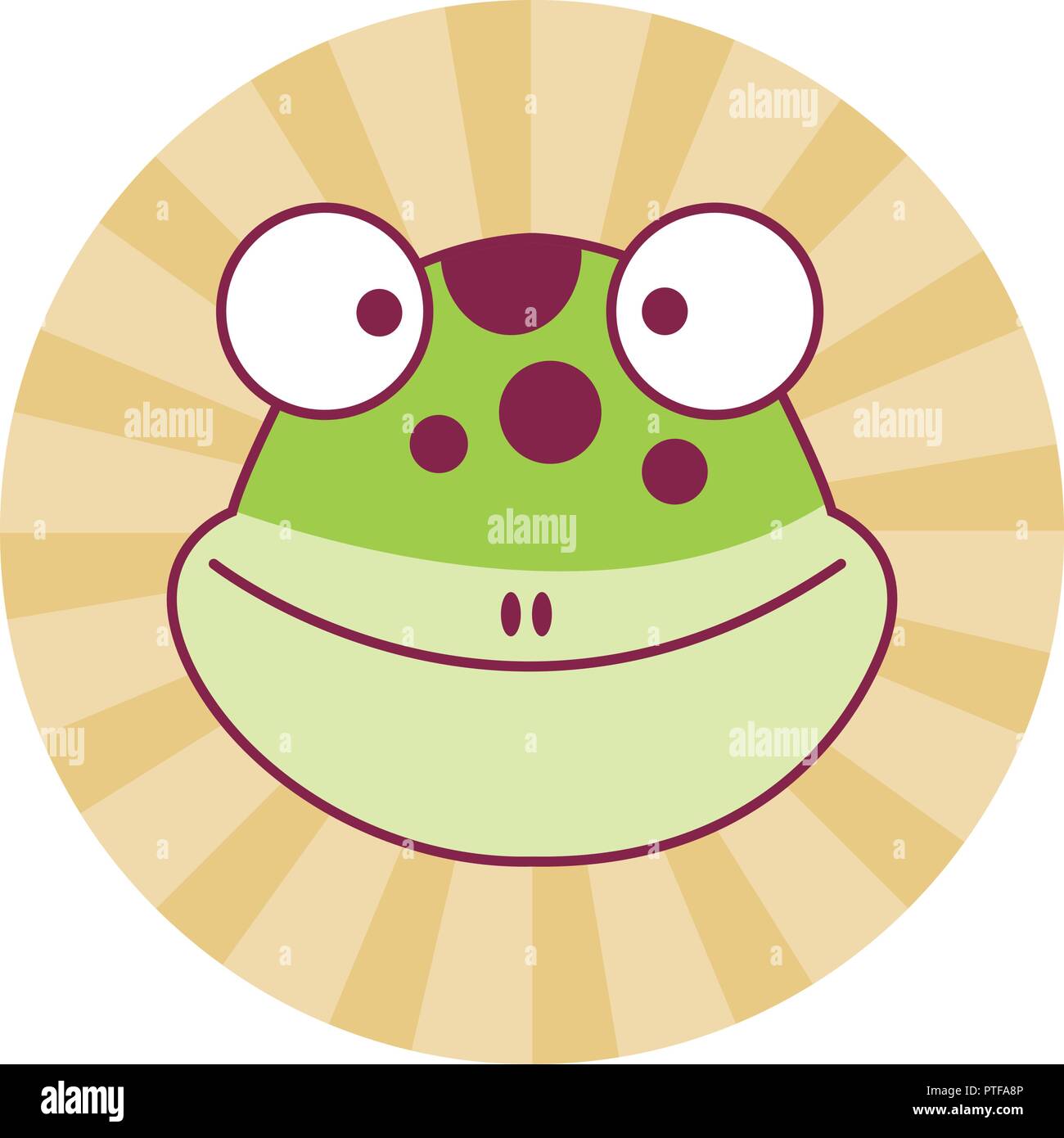 frog cute cartoon round icon Stock Vector Image & Art - Alamy