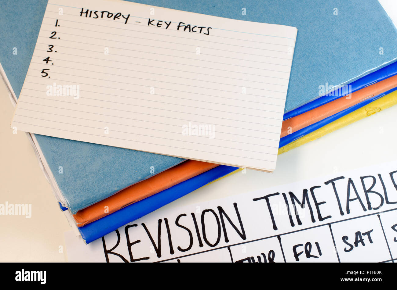 Revision or study timetable concept Stock Photo